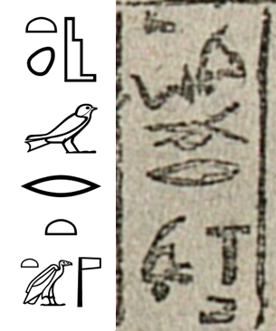 leyenda jeroglífica de la Figura 2 del Facsímil 3